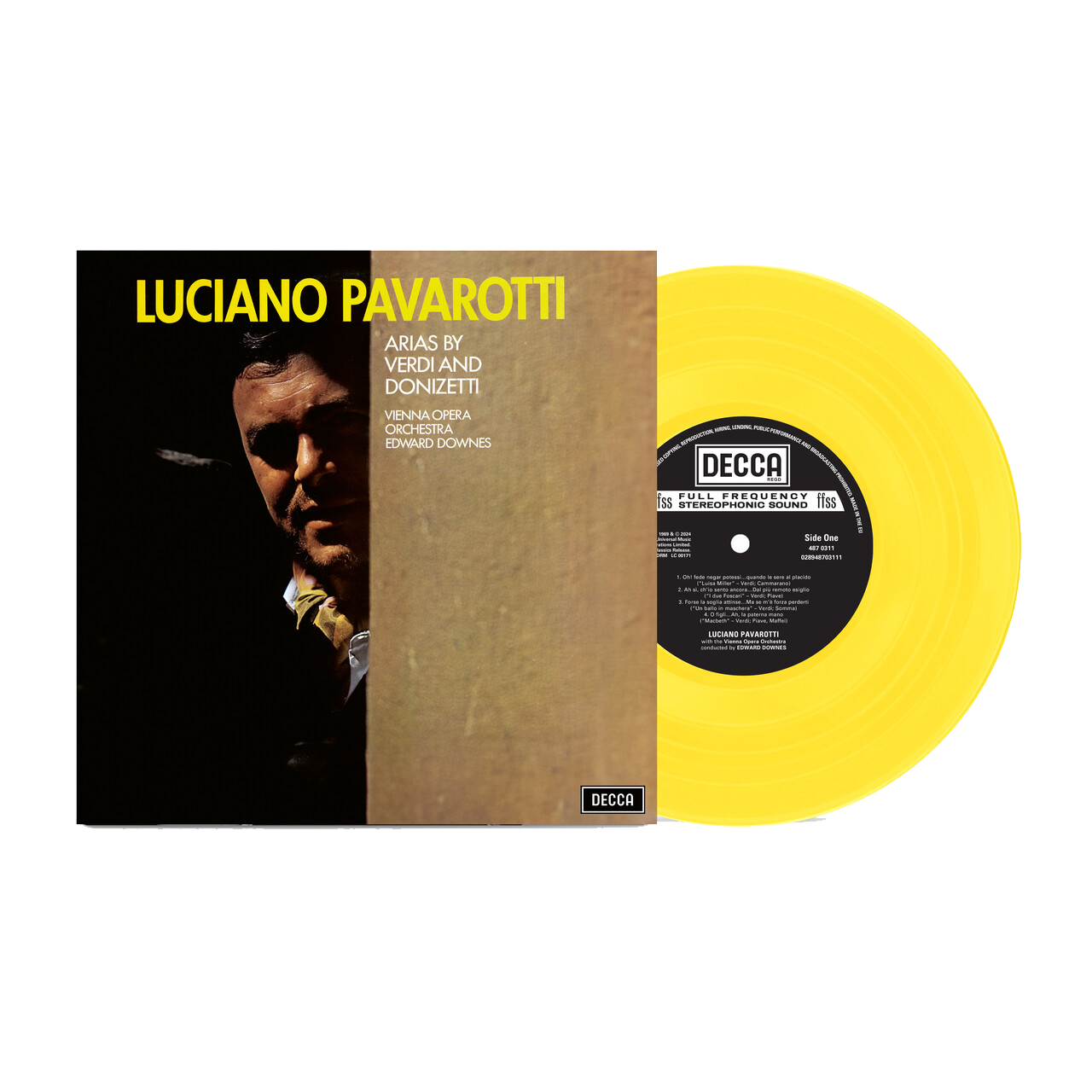 Luciano Pavarotti, Plácido Domingo, José Carreras, Orchestra del Teatro dell'Opera di Roma, Orchestra del Maggio Musicale Fiorentino, Zubin Mehta - Arias by Verdi & Donizetti: Yellow Vinyl LP